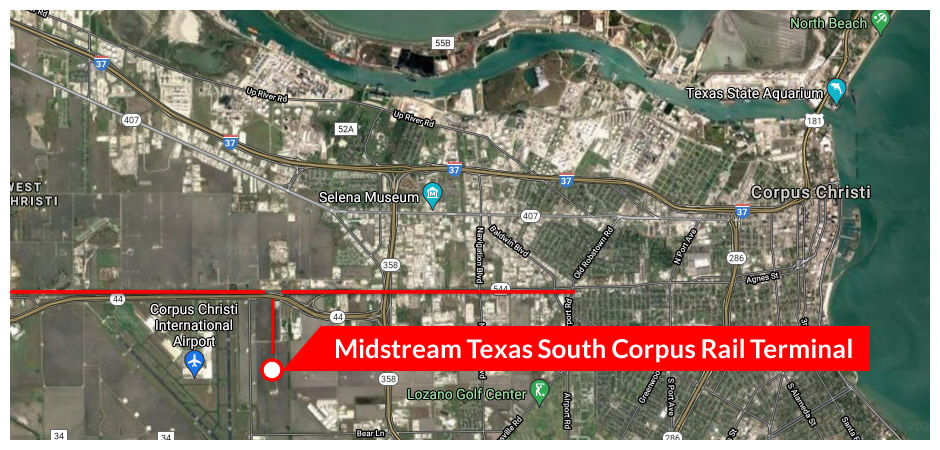 Satellite image with the location of BTB Refining LLC shown